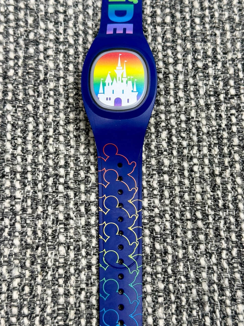 Used Disney Parks Pride Rainbow Castle MagicBand 2 Blue Mickey LGBTQ Magic Band